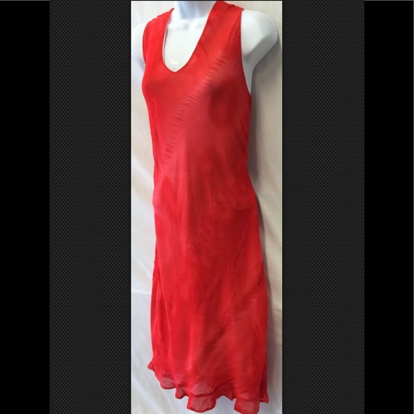 Crushed 'Lapis' V-Neck Dress